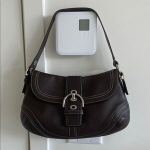 Coach Soho Brown Black Leather Shoulder Bag